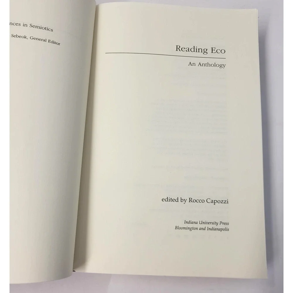 Vintage 1997 Reading Eco An Anthology Rocco Capozzi Indiana Purple PB Semiotics